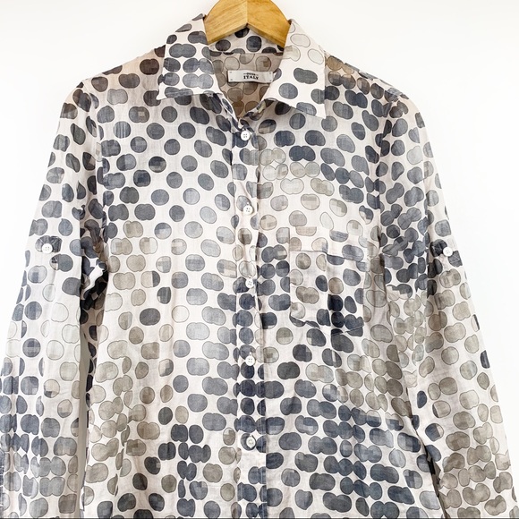 039 ITALY Button Down Long Shirt M - Picture 3 of 7